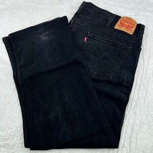 Levi Strauss Co 569 Loose Fit Mens Black Jeans W42 L32 Workwear Grunge Normcore